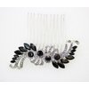 Faship Black Rhinestone Crystal Floral Hair Comb