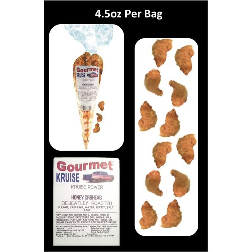 Peanuts (2) Caramel Toasted (1) Cashews Honey Roasted Delicately (NET WT 20.5 OZ) Gourmet Kruise Signature Gift Bags