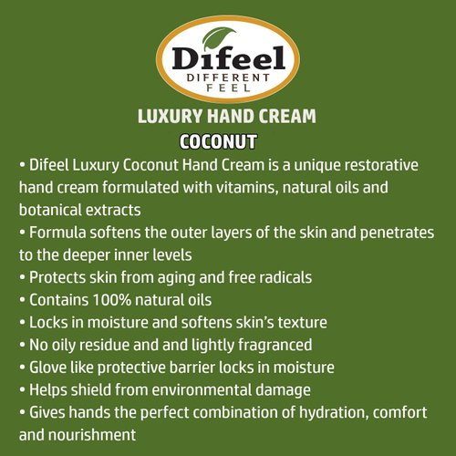 Difeel Therapeutic Moisturizing Hand Cream with Coconut Oil 1.4 ounce (2-Pack)