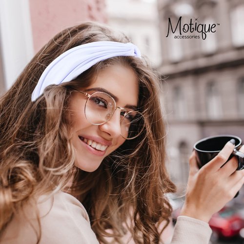 Motique Accessories White Solid Twist Turband Headwrap Hair Band for Women