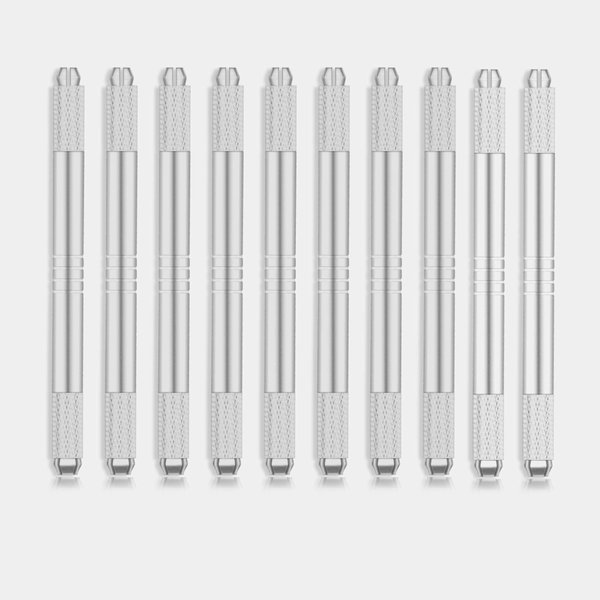 Yoomay Microblading Pen Embroidery Manual Eyebrow Tattoo Pen 10 Pieces For Permanent Makeup Disposable Supplies (10Pcs Double Head Pen)