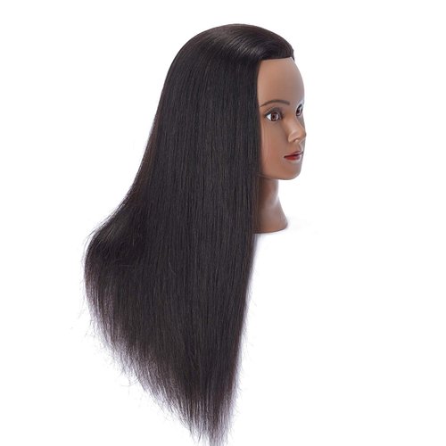 Hairlink 24-26'' Mannequin Head With Human Hair Styling Training Head Dolls for Cosmetology Manikin Maniquins Practice Head with Stand (6611B0218H)