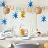 6 Pcs Blue Star Foil Balloons One-Piece 14-Pointed Star Balloons 4D Starburst Cone Mylar Balloons 22inch Christmas Birthday Wedding Wedding Anniversary Party Supplies(Blue)