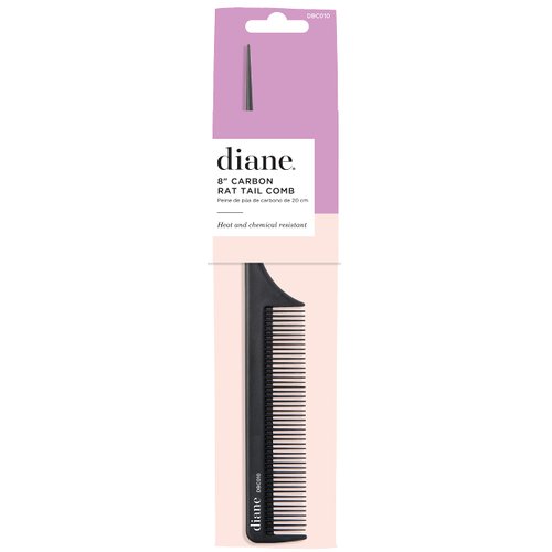 Diane Dbc010 Carbon Rat Tail Comb, Black, 8 Inch
