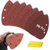 S&F STEAD & FAST Mouse Sander Sandpaper 70pcs, 40 60 80 100 150 240 320 Grit Mouse Sander Pads, Ryobi Sander Replacement Pad for Detail Mouse Sander, Ryobi Sanding Pads Sand Paper with Tack Cloth
