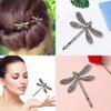 2Pcs Silver Dragonfly Hair Clip, Pins Hairpins French Barrette Bridal Headdress Wedding Retro Antique Silver Color Accessories Hair Styling Pins,Hair Accessories，Hair Pins