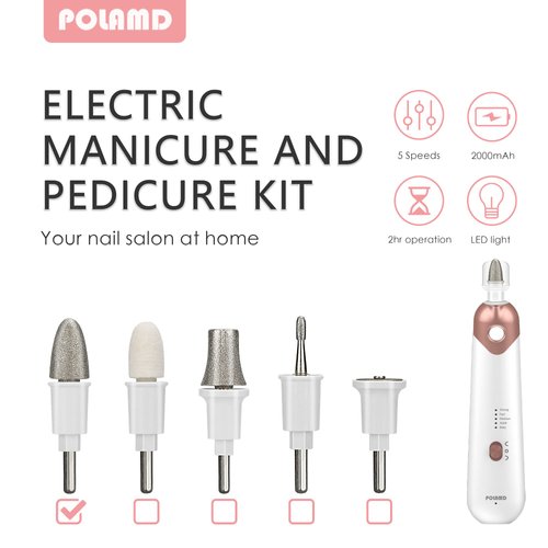 Sapphire Cone, Nail Drill Bit for POLAMD Professional Manicure Pedicure Set for Thinning Thick Fingernails, Toenails, and Removing Calluses, Dead Skin(Device not Included)