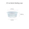 QIHYCUF 100 pcs Small Gecko Food and Water Cups Plastic Reptile Feeding Bowls Ledge Accessories for Crested Gecko Lizards Small Pets, 0.5 oz