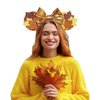 CIVFCRT Mouse Ears Headbands Fall Maple Leaf Yellow Shiny Bows Mouse Ears Headbands for Thanksgiving Hair Decoration and Mouse Themed Party Supplies Costume Cosplay Decoration(Maple Leaf