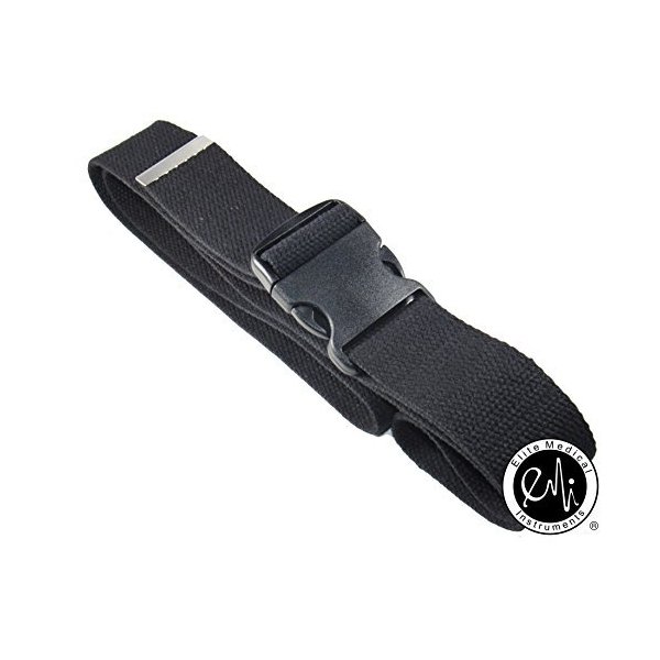 EMI 60" Cotton Gait Transfer Belt (Black, Plastic Buckle)