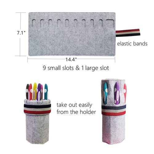 Ergonomic Crochet Hooks with Roll Felt Bag, Crochet Hooks Set for Arthritic Hands, Size from B to J