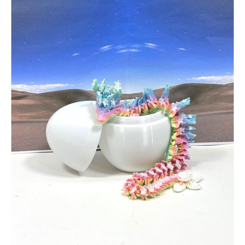 Articulated Dragon, 3D Printed Dragon with Dragon Egg,12" Rainbow Cherry Blossom Dragon, Fidget ADHD Toy, Executive Desk Toy D060-CLS
