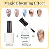 Creaglam Blooming Gel Nail Polish: Marble Natural Stone Clear Blossom Gel Polish for Women at Home Art Design - 15ml Nail Gel Spreading Effect - UV LED DIY Nail Salons Color Flower Watercolor Magic