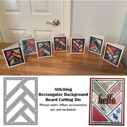 1Pc Silver Cutting Dies for Card Making Rectangle Triangle Background Metal Die Cuts Hollow Frame Embossing Template for DIY Scrapbooking Craft Album Decor Die-Cuts,Scrapbooking Die-Cuts,Scrapbooking