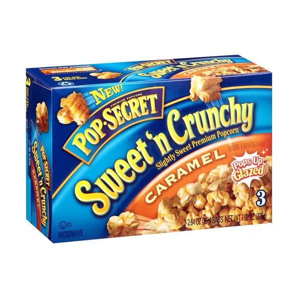 Pop Secret Sweet 'n Crunchy Caramel Popcorn, 3 Count, 7.92 Ounce 3 Boxes
