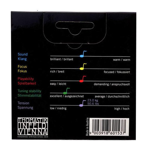 Thomastik Vision Titanium Solo Violin Strings Set, Titanium 4/4 Size