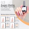 modelones Gel Top Coat Base Coat for Gel Nail Polish, 3Pcs 10ml No Wipe Matte & Shiny Top Coat, Long Lasting High Gloss and Matte Effects DIY at Home
