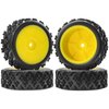 ShareGoo 72mm RC 1/10 On Road Rubber Tires & Wheel Rims 12mm Hex Compatible with Tamiya TT01 Kyosho Fazer Mk2 Traxxas 4Tec 2.0 HSP HPI 1/10 RC On Road Racing & Touring Car(Yellow)