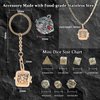Mini Dice Set with Copper Hollow Crown Necklace Dice Case Antique Tiny Small Metal DND Dice Set D&D Portable 7PCS Keychain Dice Set