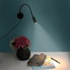 WeFoonLo 3W Wall Mounted Reading Light Flexible Gooseneck LED Sconce Lamp with Plug & Switch for Bedroom, Office, Workbench, Studio (01 Black Cool)