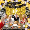 New Years Eve Party Supplies 2025, Happy New Year Decorations 2025 Kit New Years Decorations Happy New Year Balloons 2025 NYE Party Kit with 2025 Balloon Happy New Year Banner Fringe Curtains Backdrop