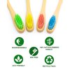 Bamboo Toothbrush 4 Pack – Eco-Friendly Wooden Toothbrush with Soft BPA-Free Vegan Bristles, Biodegradable & Plastic-Free