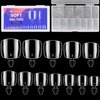 Clear Soft Gel ToeNail Tips, Melous 600PCS Full Cover Nail Tips Gel x Nail Tips Clear False Fake Nails