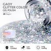GAOY Glitter Gel Nail Polish, 16ml Silver Sparkly Gel Polish, Diamond Shiny Glitter Soak Off UV Gel for Nail Art, 1350 Milky Way