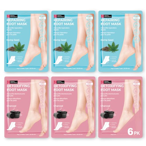 Original Derma Beauty Foot Mask 6 Pairs Shea Butter + Avocado Moisturizing Foot Mask Body Exfoliator Callus Remover Foot Bath Pedicure Supplies
