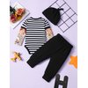 Baby Boy Clothes 0-3 Months Fake Tattoo Sleeve Just Did 9 Months On The Inside Funny Baby Onesie Romper Rockabilly Bodysuits +Little Man Hat + Skull Pant 3PCS Outfits Set