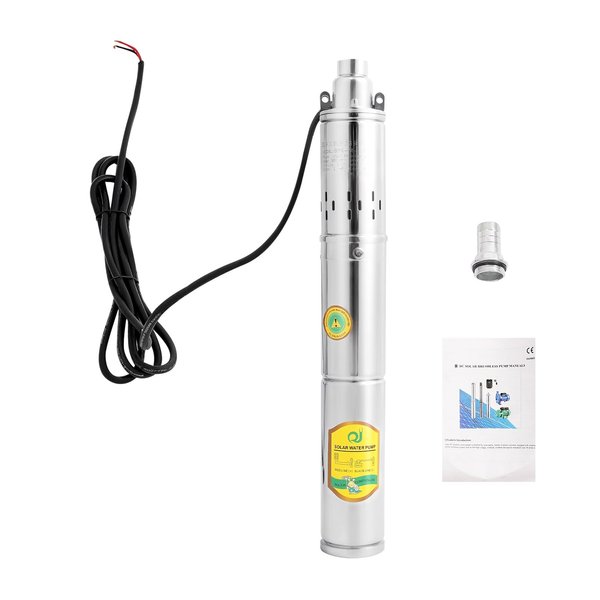 HZOPUTLH Solar Water Pump Deep Well, DC 24V 370W 0.5HP Deep Well Pump 213.25ft 2850RPM, Submersible Solar Well Pump Kit Solar Irrigation System for Irrigation, Landscaping, Construction