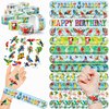 Cherisnowy 48 PCS Parrot Party Favors 24PCS Tattoos Sticker 24PCS Slap Bracelets Wristbands Perfect for Themed Birthday Baby Showers or Classroom Rewards Ideal Decor and Gifts for Girls and Boys