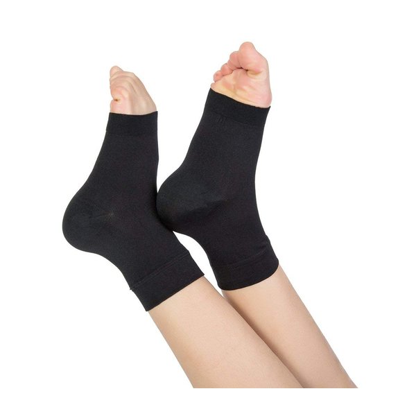 TOFLY® Plantar Fasciitis Socks for Women Men, Truly 20-30mmHg Compression Socks for Arch & Ankle Support, Foot Care Compression Sleeves for Injury Recovery, Eases Swelling, Pain Relief, Black L