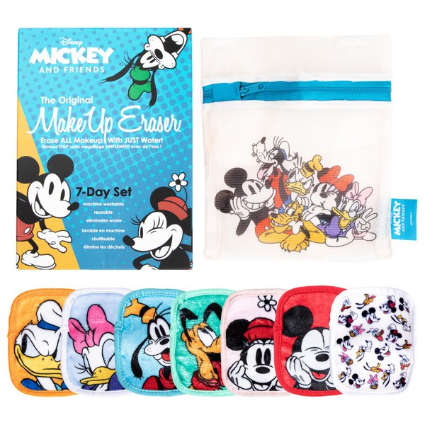 Makeup Eraser, 7-Day Set, Erase All Makeup with Just Water, Including Waterproof Mascara, Eyeliner, Foundation, Lipstick, and More! Mickey & Friends, 7 ct.