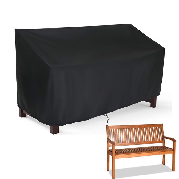 Hengme Outdoor Patio Garden Bench Cover - 2 Seat Outside Park Loveseat, Sofa, Glider, Furniture Cover Patio Bench Cover - 53L x 26W x 35H inch