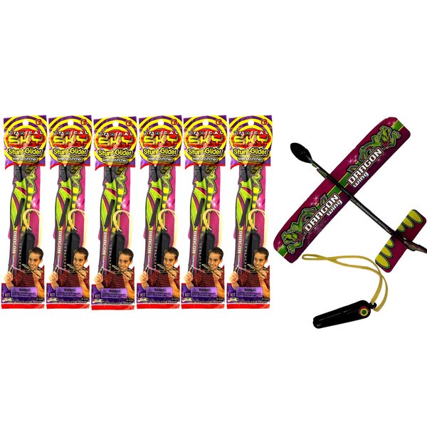 Glider Flying Slingshot Plane Toy (Pack of 6) Pinata filler Party Favors Play Foam Airplanes Prize Gifts Toys for Kids and Adults Sling Flying Toy I 2340-6p
