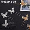 16Pcs Butterfly Wedding Hair Pins, FHDUSRYO Shiny Bridal Hair Clips, Crystal Pearl Butterfly Hairpin, U Shaped Rhinestone Hair Barrettes, Wedding Hair Accessories for Women, Girls, Party (Gold)