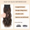 ZRQ 20 Inch Clip in Hair Extensions for Women, Brown Black&Honey Blonde 4PCS Hair Extensions Clip Ins Soft Hair Pieces for Women Thick Long Wavy Hair Extensions #2H426