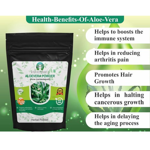 AYURVEDASHREE Aloe Vera Leaf Powder 100 Gram - 100% Pure & Naturally Cultivated Aloevera Powder - Aloe Barbadensis - Vegan I Non GMO I Natural Skin Moisturizer