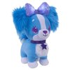 Wish Me Pets - Light Up LED Plush Stuffed Animals - Fluffy Blue Cavalier Puppy with Purple Bow