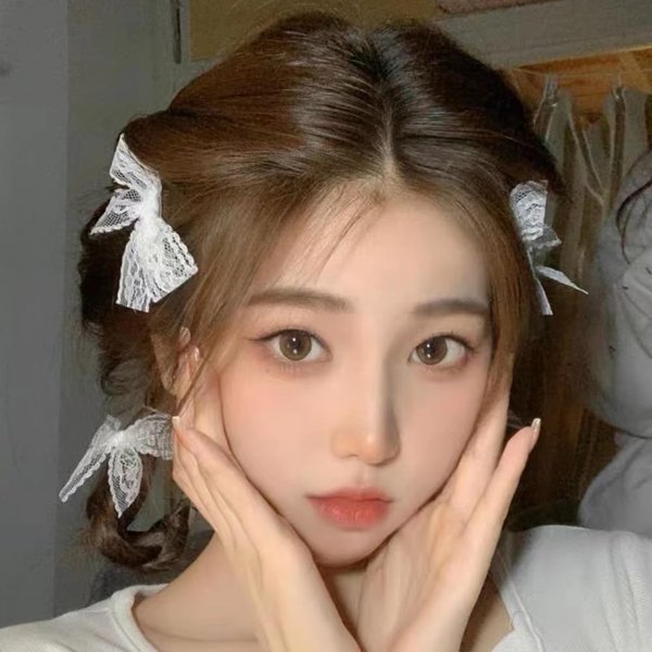 White Lace Bow Hair Accessories for Girls Women Hair Clips 4 Pcs Metal alligator Bowknot clips for Teens Kids Hollow Out Butterfly Hair Barrettes for Thin Thick Hair pins for women