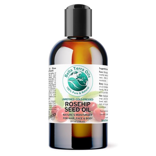 Bella Terra Oils - Rosehip Facial Oil 8oz - Dive into Rosehip's Essential Fatty Acids & Antioxidants, Infused with Vitamin F, Elevate Daily Face Rituals