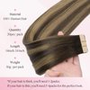 MAXITA Tape in Hair Extensions Human Hair 24inch 50g 20pcs Chocolate Brown to Caramel Blonde Real Human Hair Extensions Seamless Hair Extensions Remy Silky Straight Hair Extensions
