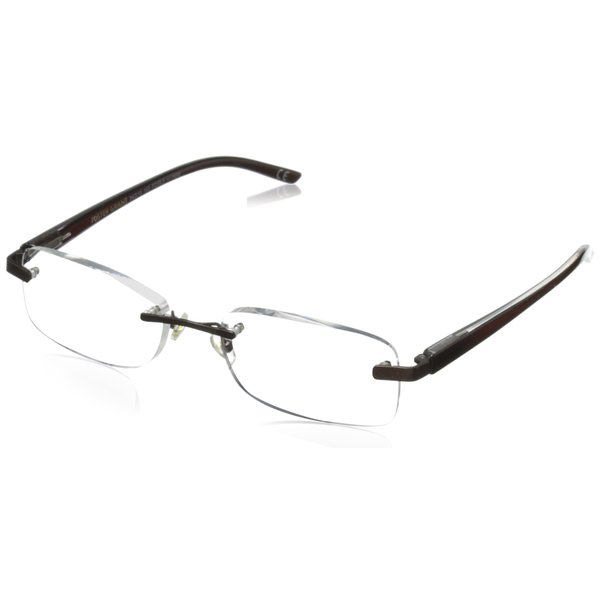 Foster Grant Rick Reading Glasses, Brown/Transparent, 59 mm