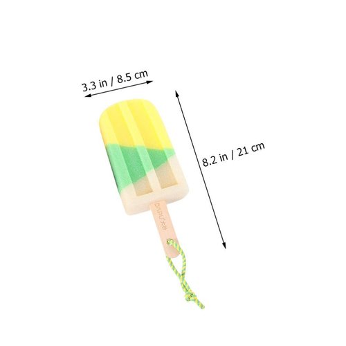 MILISTEN 6Pcs Ice Cream Shaped Bath Sponge Pouf Shower with Short Handle Sponge Brush Bathroom Supply Sponge for Unisex (Random Color)