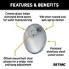 Retrac 609838 7-1/2-Inch Stainless Steel Offset-Mount Convex Mirror Head with J-Bracket, Universal Driver or Passenger Side