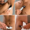 Panasonic Body Hair Trimmer for Men, Cordless Waterproof Design, V-Shaped Trimmer Head with 3 Comb Attachments for Gentle, Full Body Grooming, ER-GK60-S (Silver)