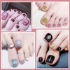 SILPECWEE 40 Sheets Toe Nail Stickers Full Nail Wraps Toenail Polish Strips for Women Gel Nail Strips Self Adhesive Nail Decals Toes Manicure Sticker Nails Accessories with 1pc Nail File