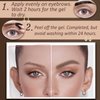 Easy Peel off Eyebrow Gel, Brown Tattoo Eyebrow Gel Easy Peel Off, Natural & Long-lasting Up to 3 Days Brow Color, Easy to Use at Home for Fuller Brows