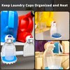 2 Pcs Laundry Liquid Detergent Cup Holder Febwind Laundry Drip Cup Holder Fabric Softener Drip Catcher Soap Holder Tray Cup Stand Container Laundry Soap Station Organizer White